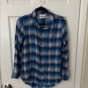 Treasure & Bond Blue and Pink Plaid Women’s Shirt